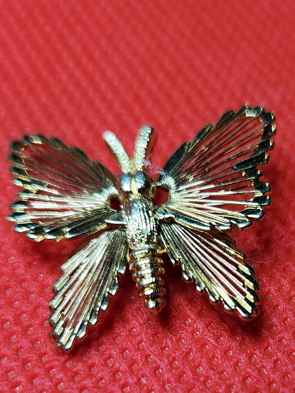 Monet Butterfly Gold Tone Pin From Spinnernet Collection